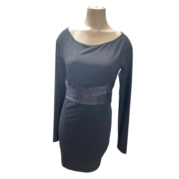 Elizabeth And James Size S Long Sleeve Mesh Panel Bandage Dress Black Cocktail - Picture 2 of 8